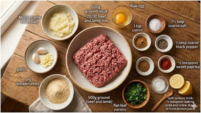 Ingredients for Juicy Turkish Meatballs