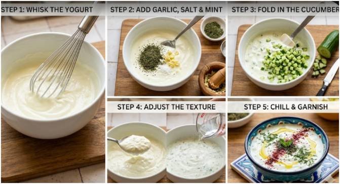 How to Make Turkish Cacık Step by Step