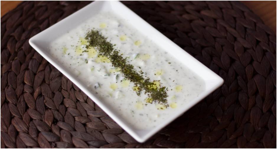 Turkish cacik recipe with yogurt